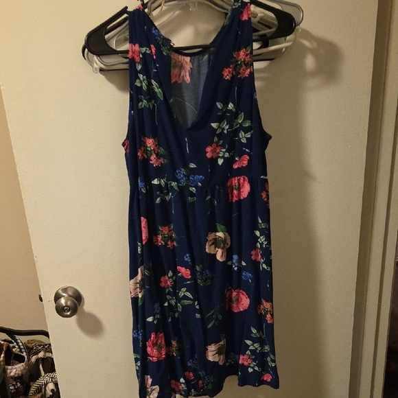 Floral Midi Dress - Blue and Pink - Picture 1 of 1